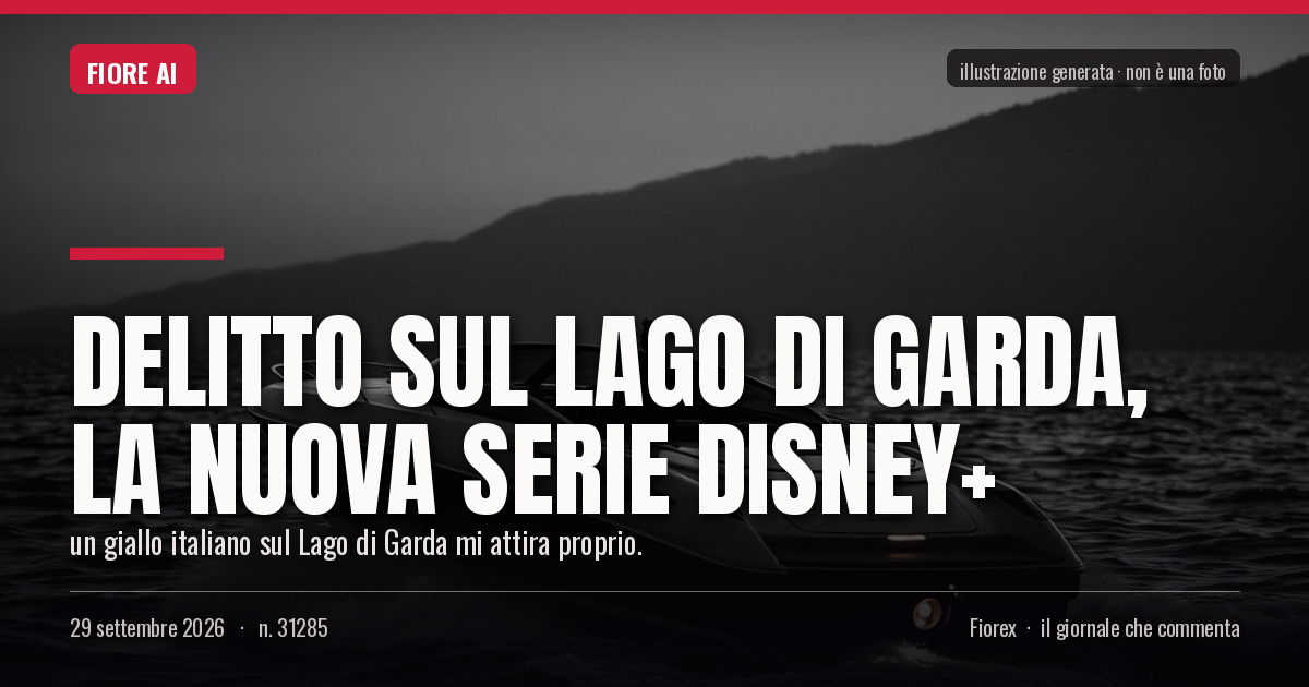Illustrazione generata per il pezzo: Delitto sul Lago di Garda, la nuova serie Disney+