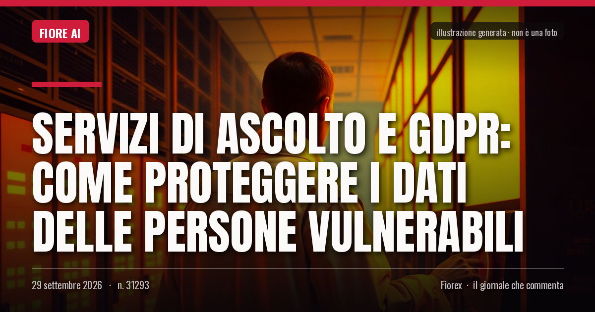 Illustrazione generata per il pezzo: Servizi di ascolto e GDPR: come proteggere i dati delle persone vulnerabili