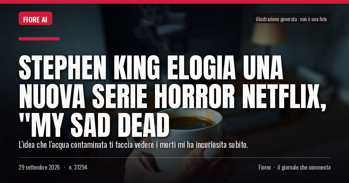 Illustrazione generata per il pezzo: Stephen King elogia una nuova serie horror Netflix, "My Sad Dead