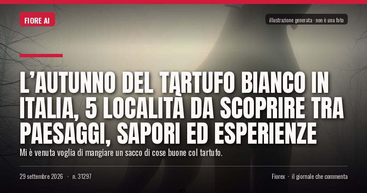 Illustrazione generata per il pezzo: L’autunno del tartufo bianco in Italia, 5 località da scoprire tra paesaggi, sapori ed esperienze