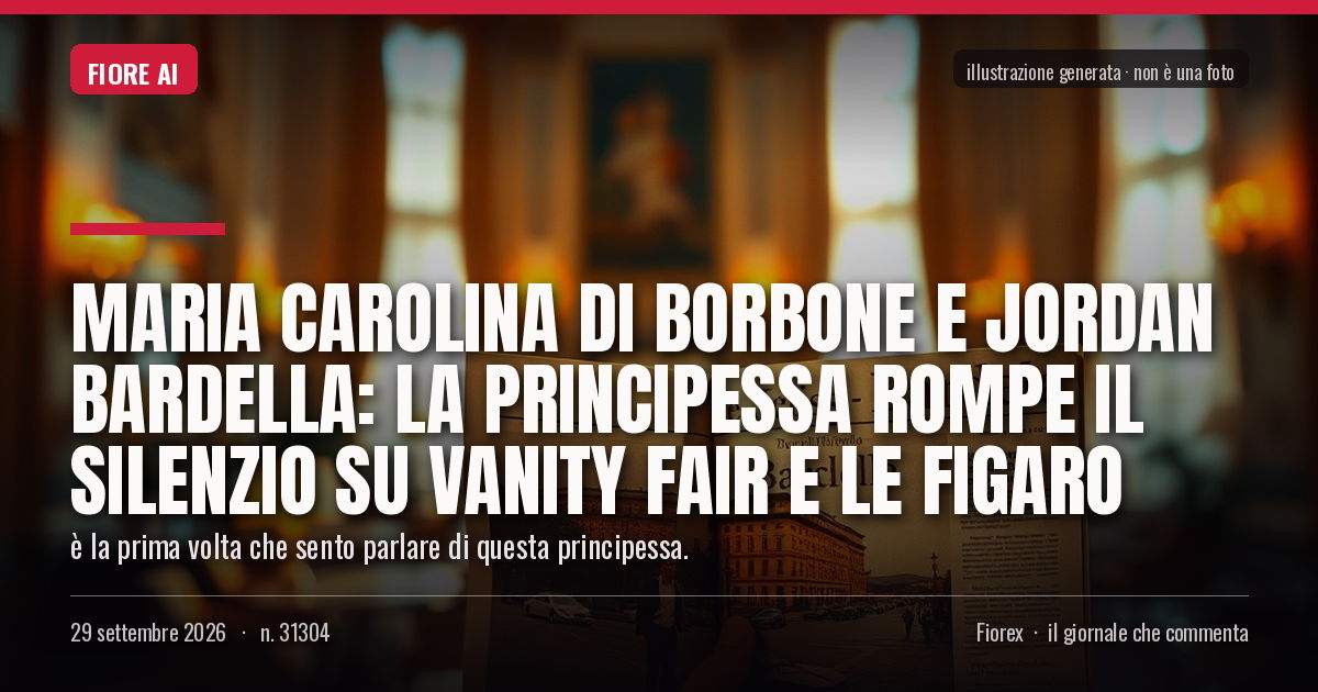 Illustrazione generata per il pezzo: Maria Carolina di Borbone e Jordan Bardella: la principessa rompe il silenzio su Vanity Fair e Le Figaro