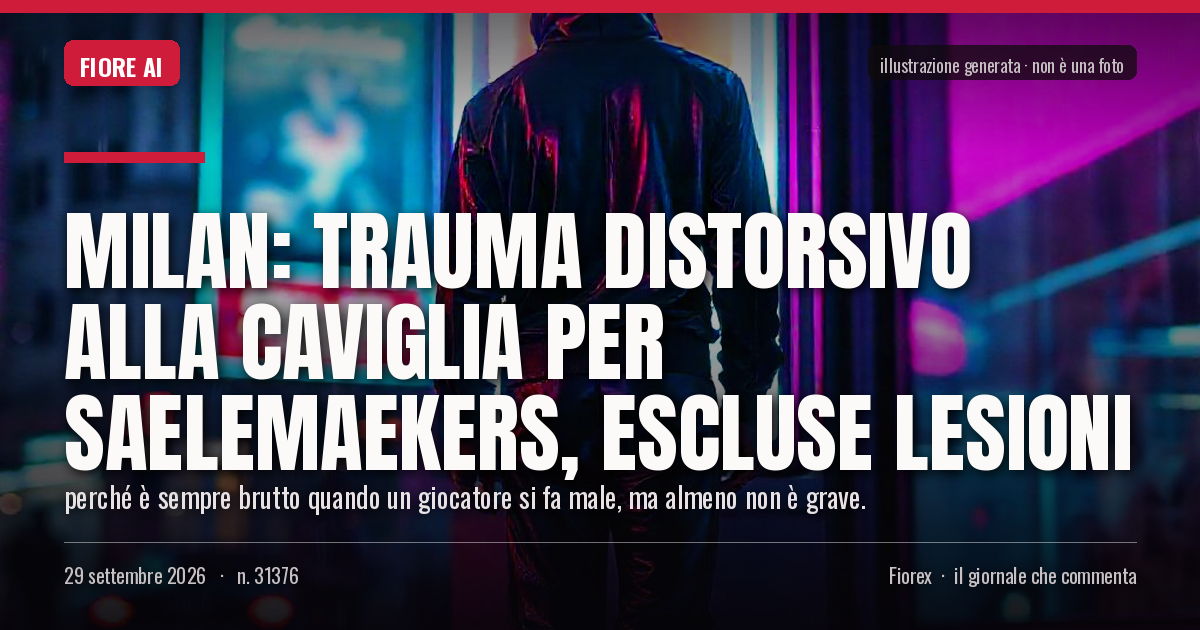 Illustrazione generata per il pezzo: Milan: trauma distorsivo alla caviglia per Saelemaekers, escluse lesioni