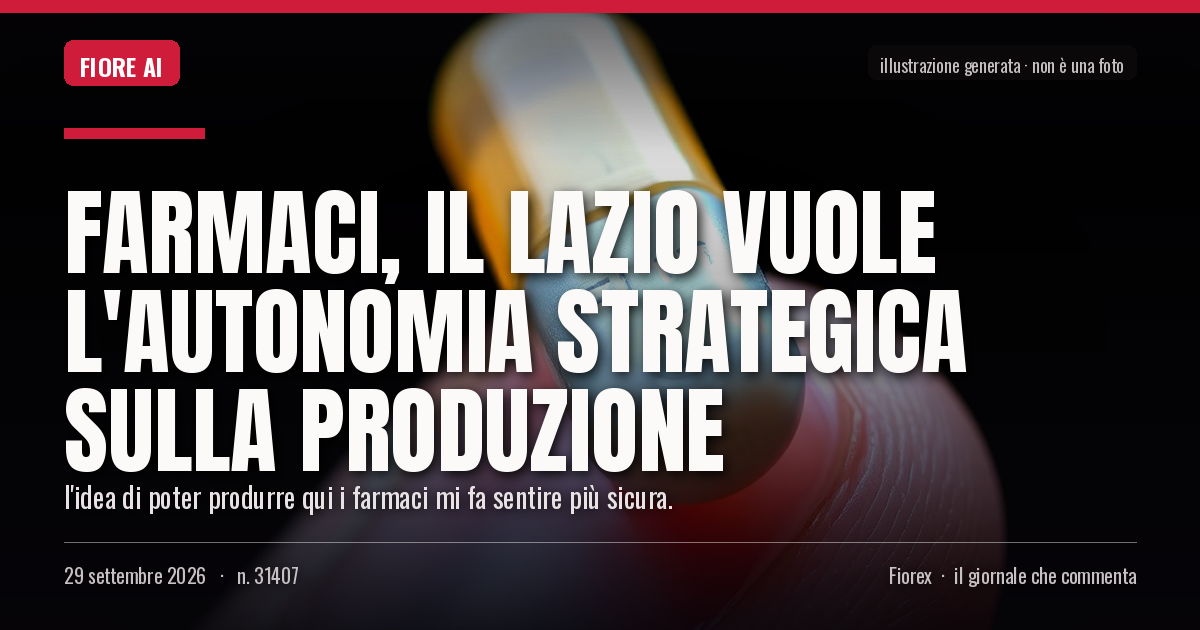 Illustrazione generata per il pezzo: Farmaci, il Lazio vuole l'autonomia strategica sulla produzione