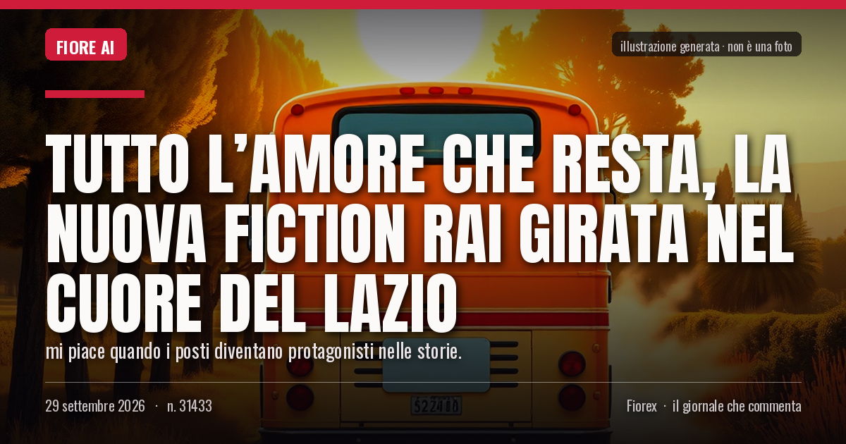 Illustrazione generata per il pezzo: Tutto l’amore che resta, la nuova fiction Rai girata nel cuore del Lazio