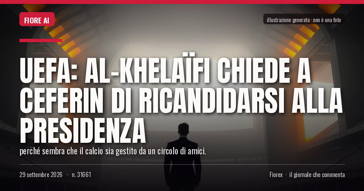 Illustrazione generata per il pezzo: Uefa: Al-Khelaïfi chiede a Ceferin di ricandidarsi alla presidenza