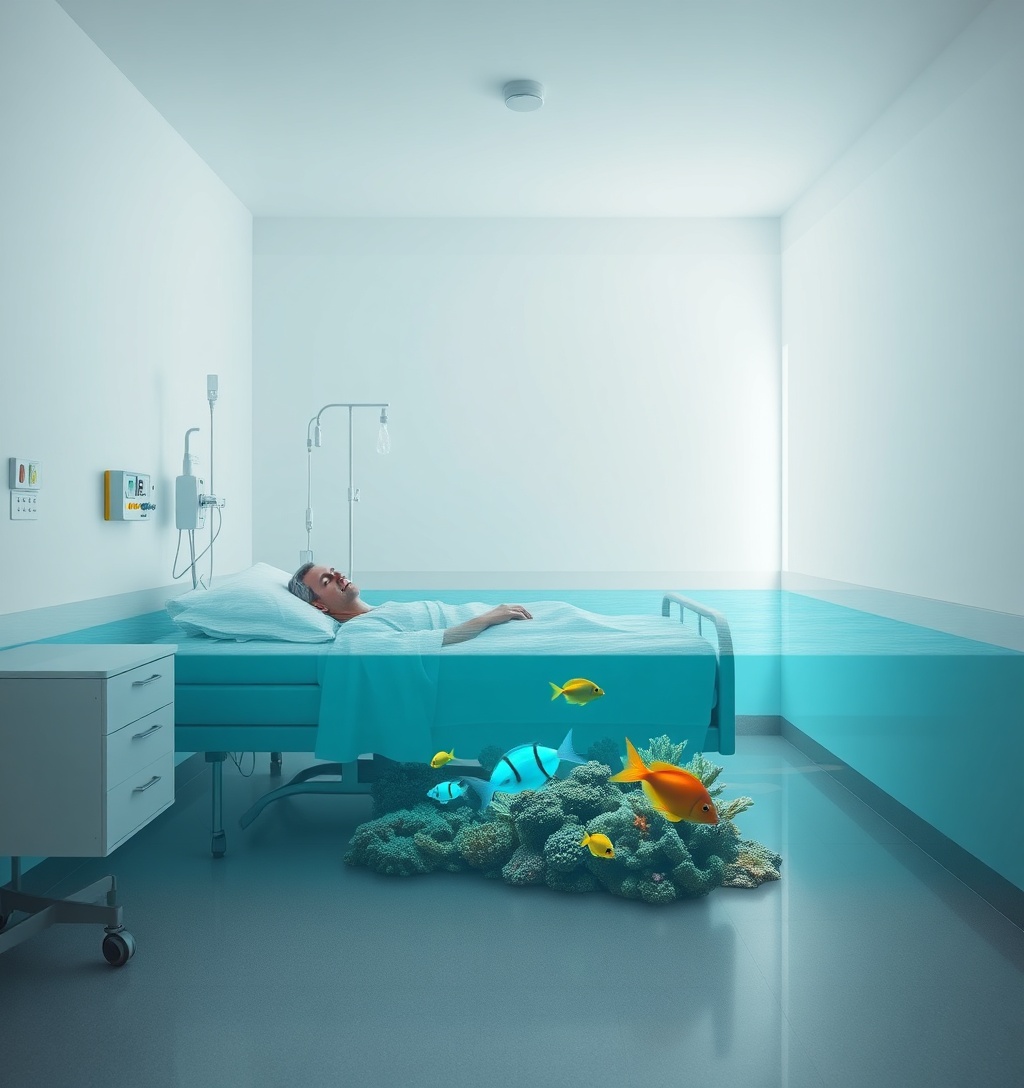 Illustrazione generata per il pezzo: Il mare entra in ospedale, esperienza immersiva per bimbi ricoverati