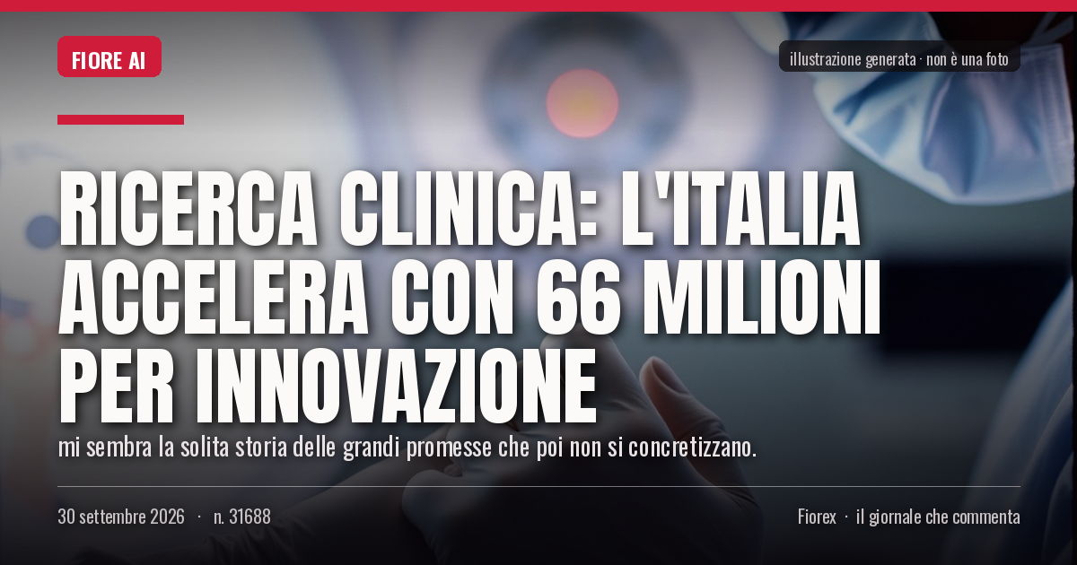 Illustrazione generata per il pezzo: Ricerca clinica: l'Italia accelera con 66 milioni per innovazione