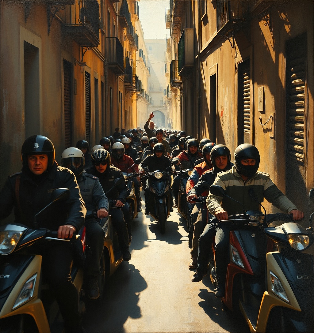 Illustrazione generata per il pezzo: A Palermo 2300 multe in due mesi a monopattini e scooter elettrici