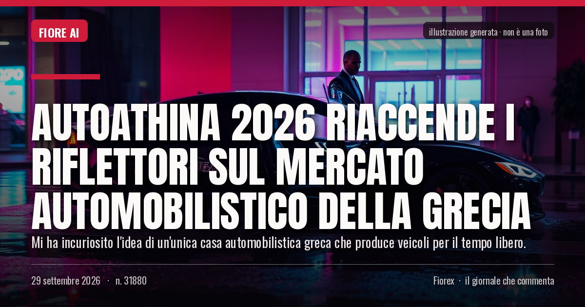 Illustrazione generata per il pezzo: AutoAthina 2026 riaccende i riflettori sul mercato automobilistico della Grecia
