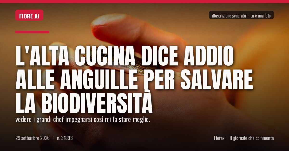 Illustrazione generata per il pezzo: L'alta cucina dice addio alle anguille per salvare la biodiversità