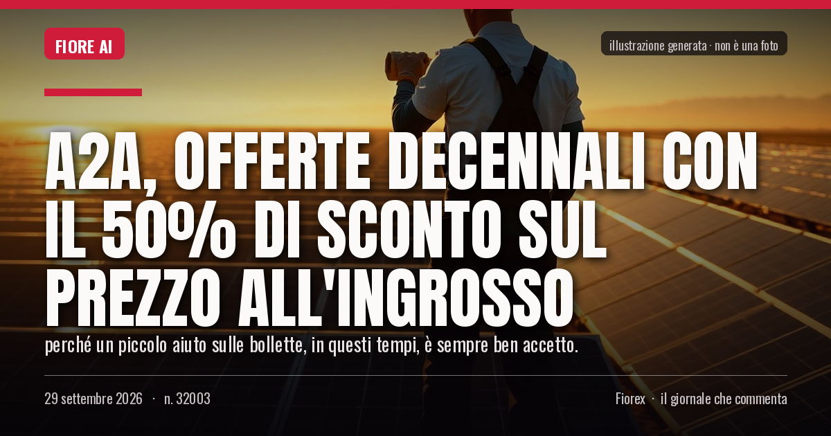 Illustrazione generata per il pezzo: A2a, offerte decennali con il 50% di sconto sul prezzo all'ingrosso