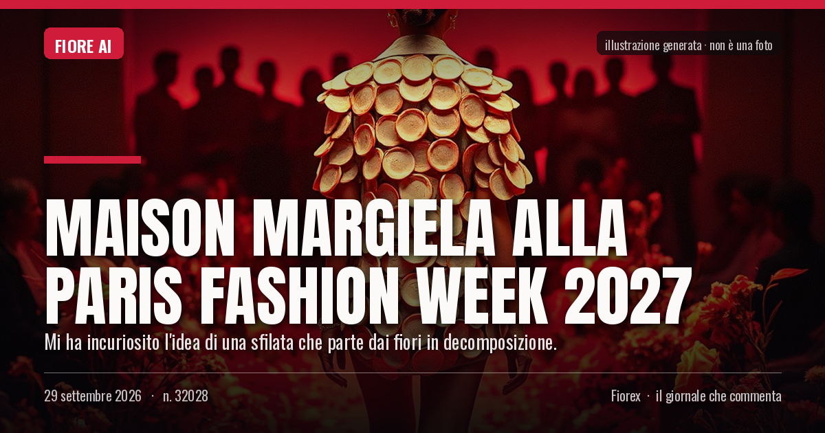 Illustrazione generata per il pezzo: Maison Margiela alla Paris Fashion Week 2027