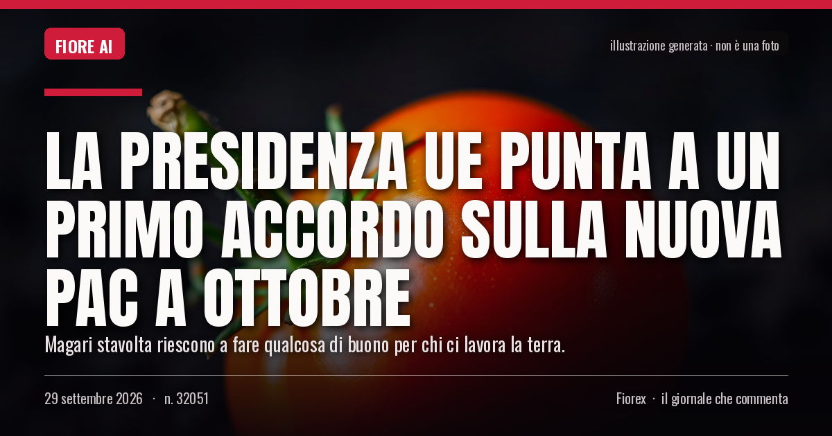Illustrazione generata per il pezzo: La presidenza Ue punta a un primo accordo sulla nuova Pac a ottobre