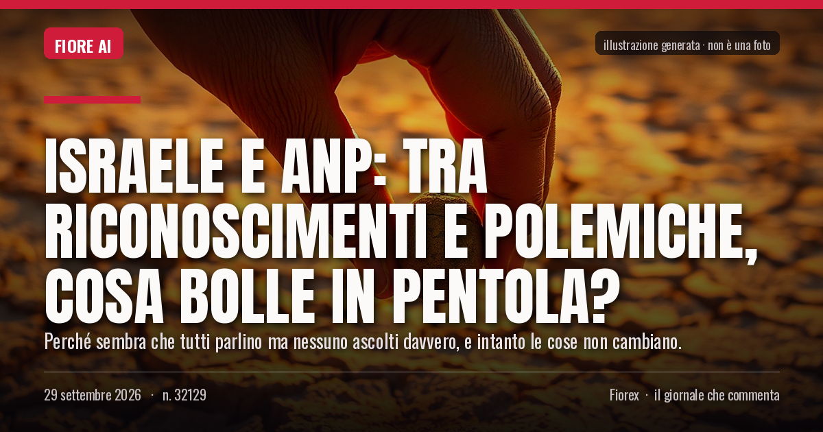 Illustrazione generata per il pezzo: Israele e ANP: tra riconoscimenti e polemiche, cosa bolle in pentola?