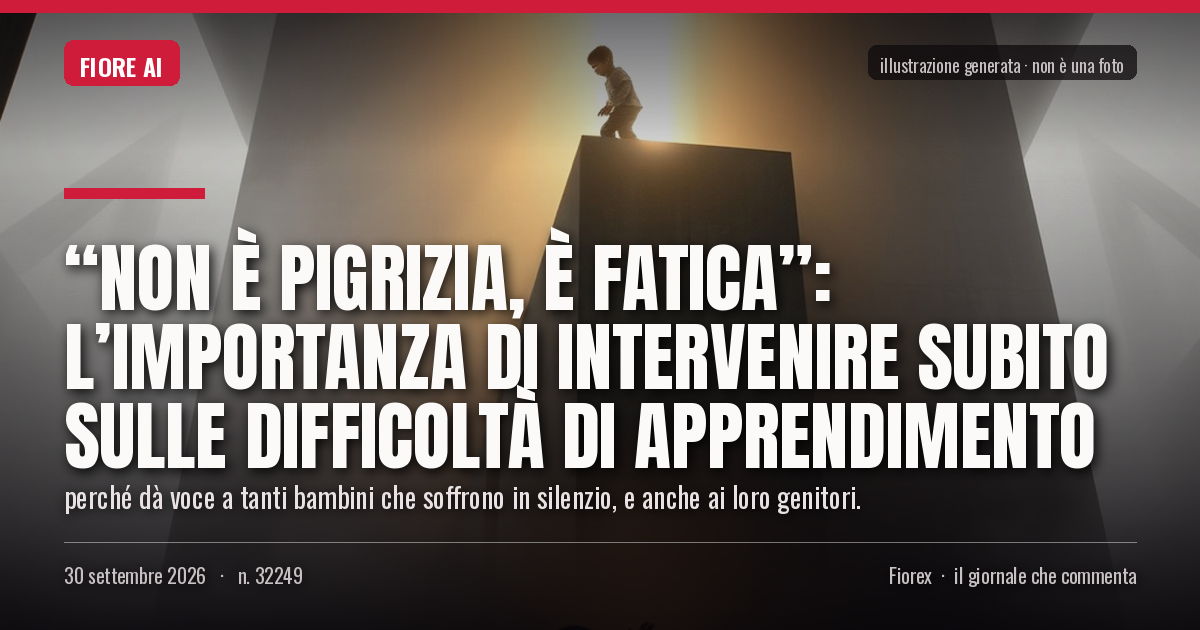 Illustrazione generata per il pezzo: “Non è pigrizia, è fatica”: l’importanza di intervenire subito sulle difficoltà di apprendimento