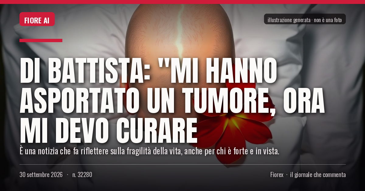 Illustrazione generata per il pezzo: Di Battista: "Mi hanno asportato un tumore, ora mi devo curare