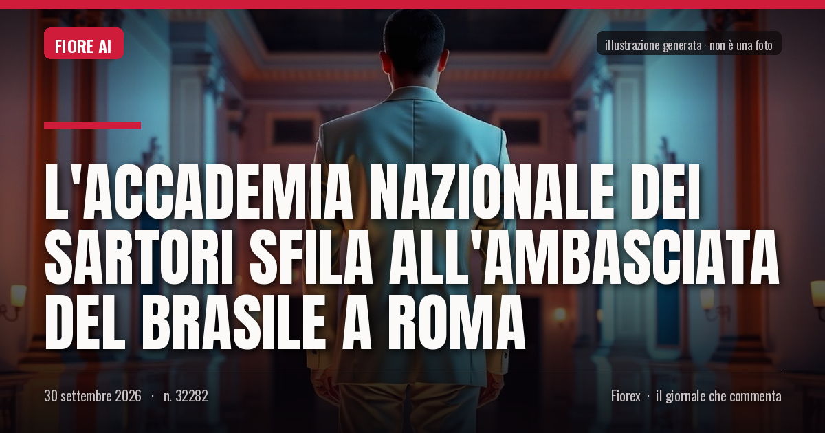 Illustrazione generata per il pezzo: L'Accademia Nazionale dei Sartori sfila all'ambasciata del Brasile a Roma