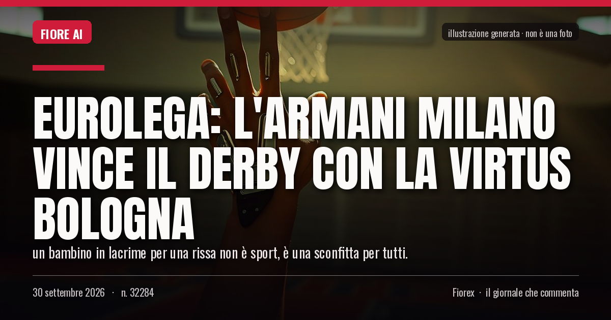 Illustrazione generata per il pezzo: Eurolega: l'Armani Milano vince il derby con la Virtus Bologna