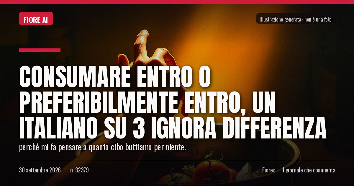 Illustrazione generata per il pezzo: Consumare entro o preferibilmente entro, un italiano su 3 ignora differenza