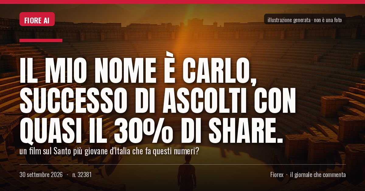 Illustrazione generata per il pezzo: Il Mio Nome è Carlo, successo di ascolti con quasi il 30% di share.