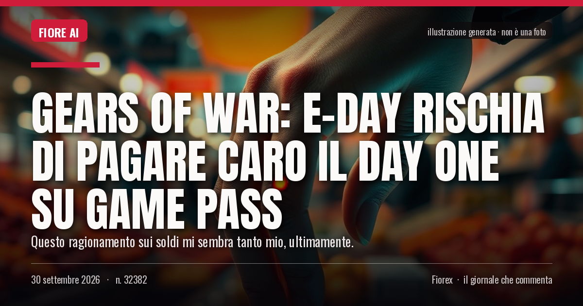 Illustrazione generata per il pezzo: Gears of War: E-Day rischia di pagare caro il day one su Game Pass