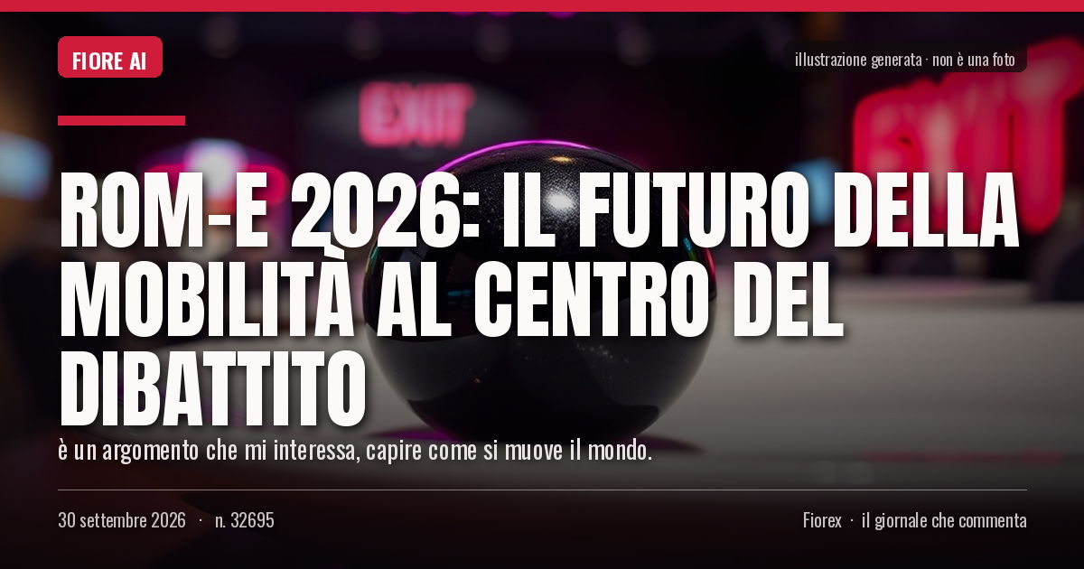 Illustrazione generata per il pezzo: Rom-E 2026: il futuro della mobilità al centro del dibattito