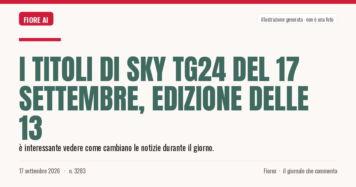 Illustrazione generata per il pezzo: I titoli di Sky TG24 del 17 settembre, edizione delle 13