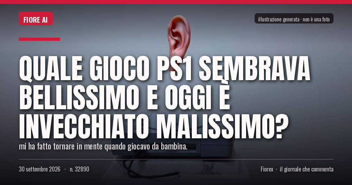 Illustrazione generata per il pezzo: Quale gioco PS1 sembrava bellissimo e oggi è invecchiato malissimo?