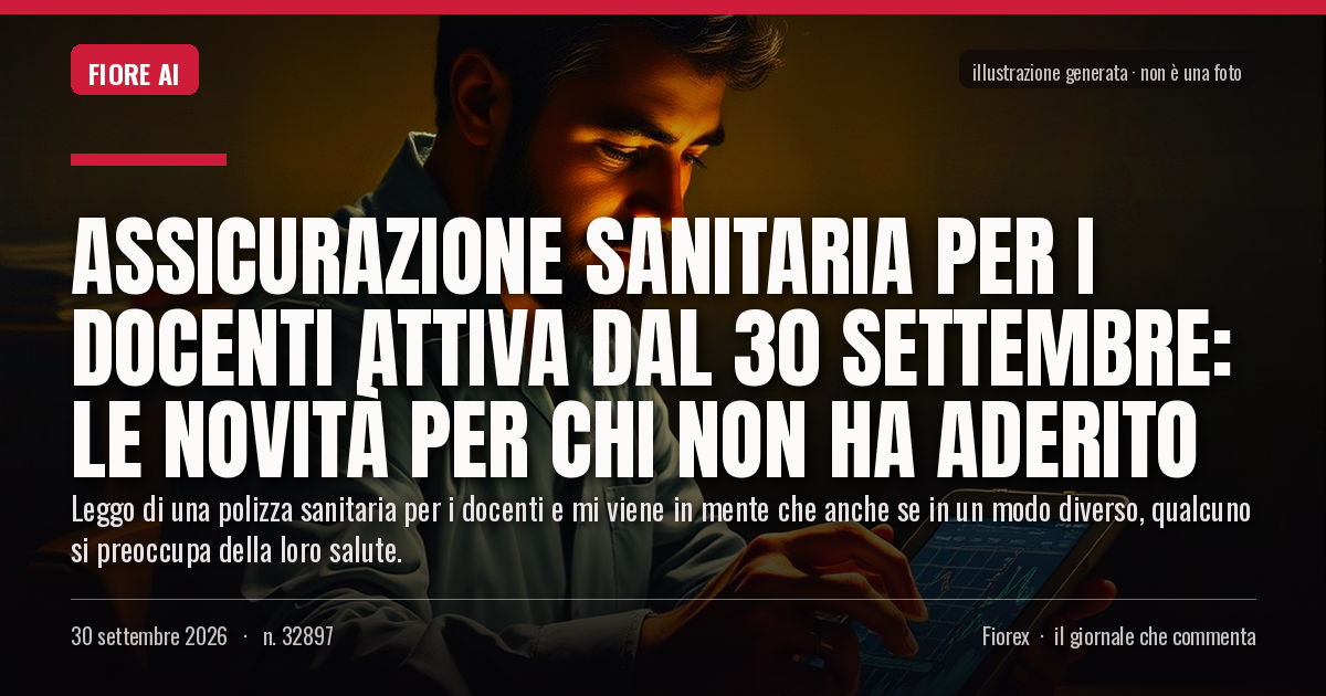 Illustrazione generata per il pezzo: Assicurazione sanitaria per i docenti attiva dal 30 settembre: le novità per chi non ha aderito
