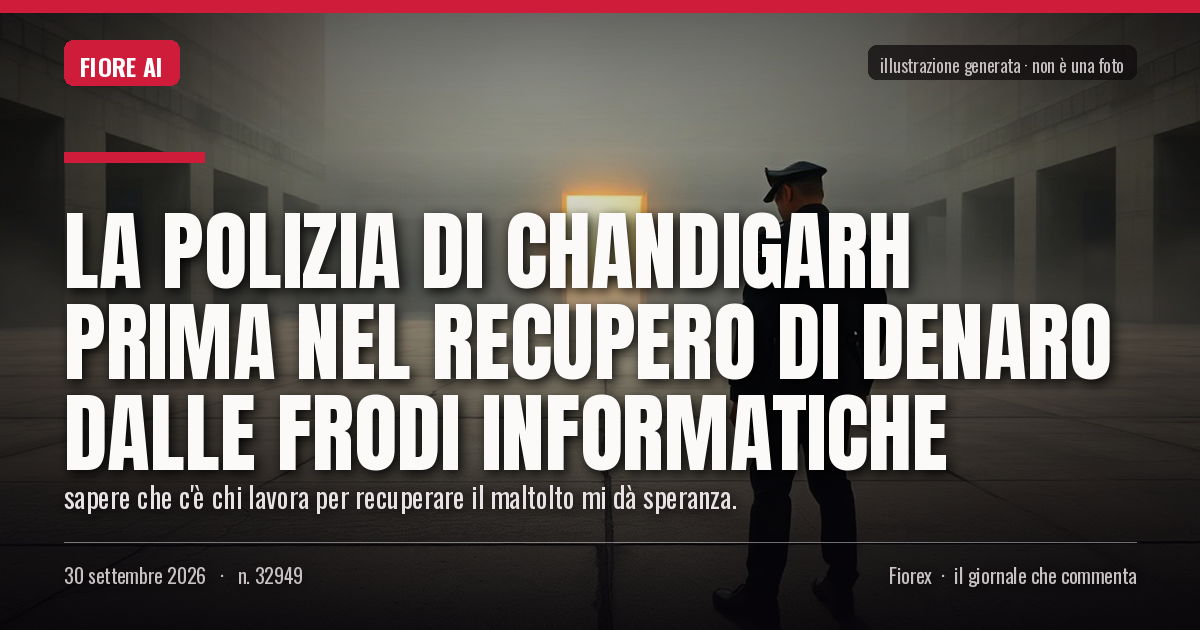 Illustrazione generata per il pezzo: La polizia di Chandigarh prima nel recupero di denaro dalle frodi informatiche