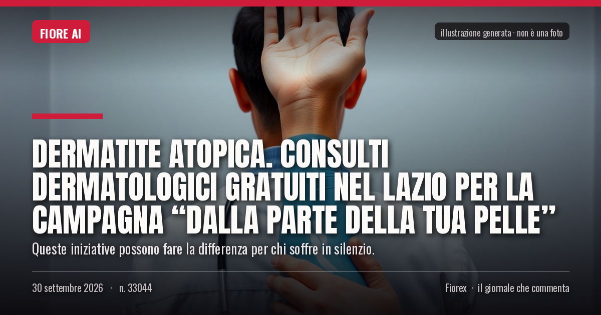 Illustrazione generata per il pezzo: Dermatite Atopica. Consulti dermatologici gratuiti nel Lazio per la campagna “Dalla parte della tua pelle”