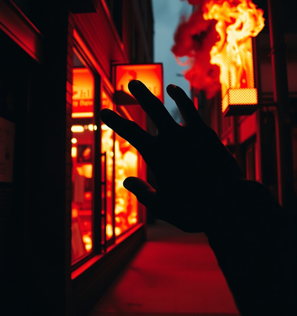 Illustrazione generata per il pezzo: Incendio a Pomigliano: paura e mistero dietro le fiamme alla pizzeria