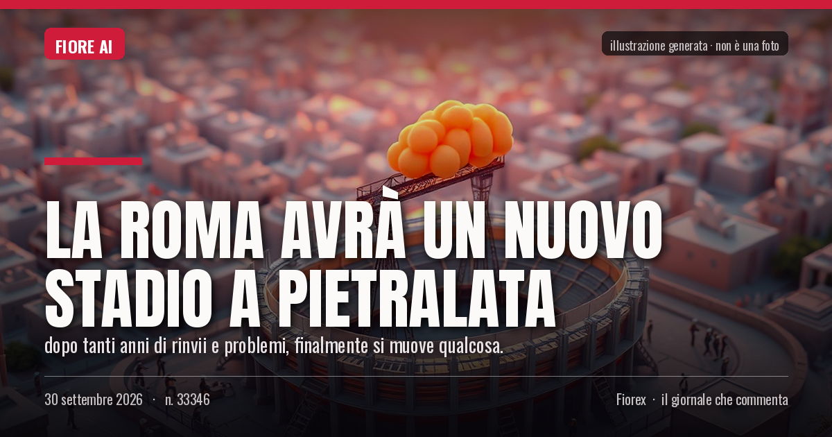 Illustrazione generata per il pezzo: La Roma avrà un nuovo stadio a Pietralata