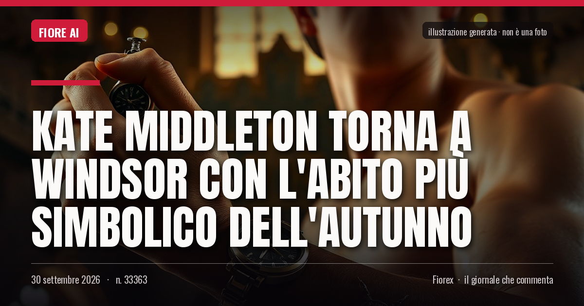 Illustrazione generata per il pezzo: Kate Middleton torna a Windsor con l'abito più simbolico dell'autunno