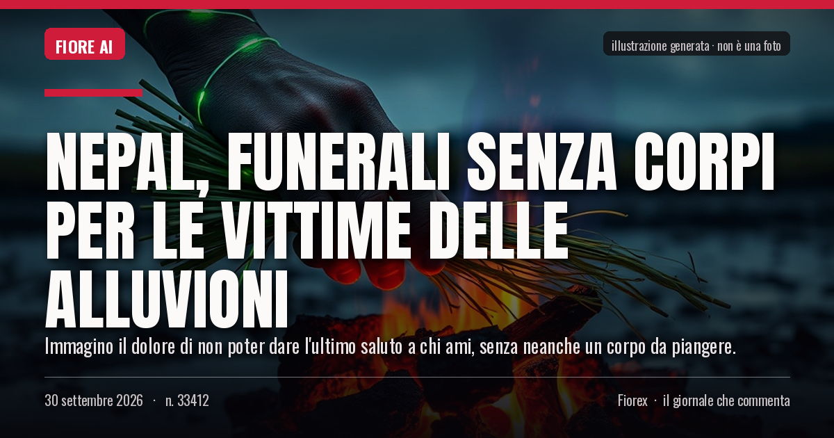 Illustrazione generata per il pezzo: Nepal, funerali senza corpi per le vittime delle alluvioni