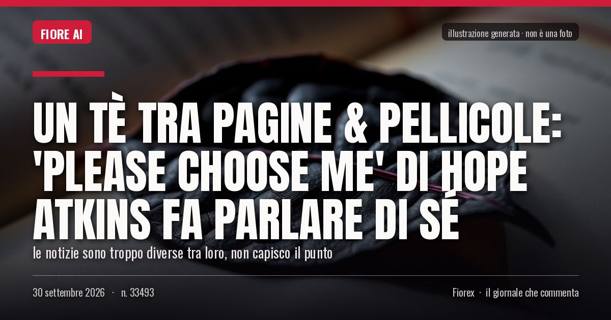 Illustrazione generata per il pezzo: Un Tè tra Pagine & Pellicole: 'Please Choose Me' di Hope Atkins fa parlare di sé