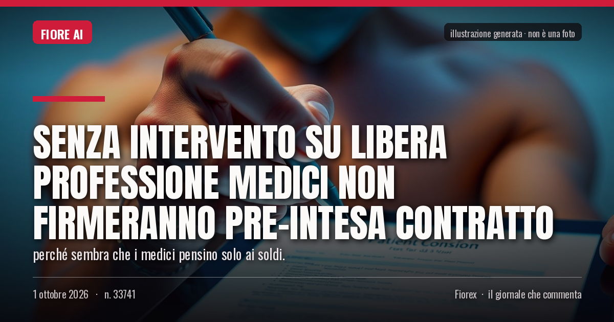Illustrazione generata per il pezzo: Senza intervento su libera professione medici non firmeranno pre-intesa contratto