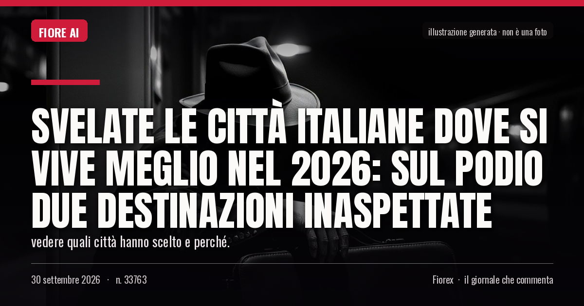 Illustrazione generata per il pezzo: Svelate le città italiane dove si vive meglio nel 2026: sul podio due destinazioni inaspettate
