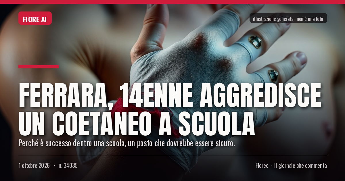 Illustrazione generata per il pezzo: Ferrara, 14enne aggredisce un coetaneo a scuola
