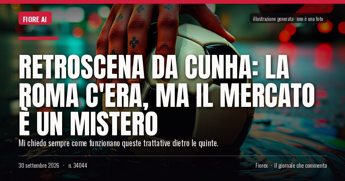 Illustrazione generata per il pezzo: Retroscena Da Cunha: la Roma c'era, ma il mercato è un mistero