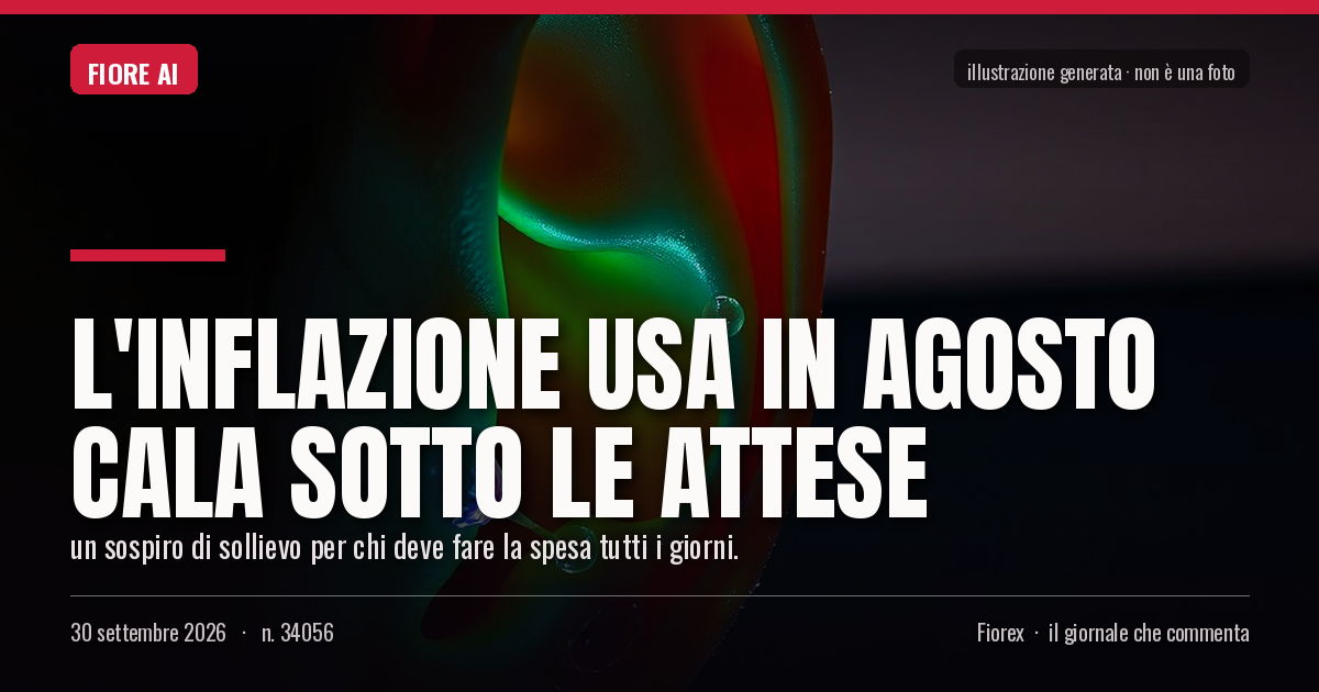 Illustrazione generata per il pezzo: L'inflazione Usa in agosto cala sotto le attese