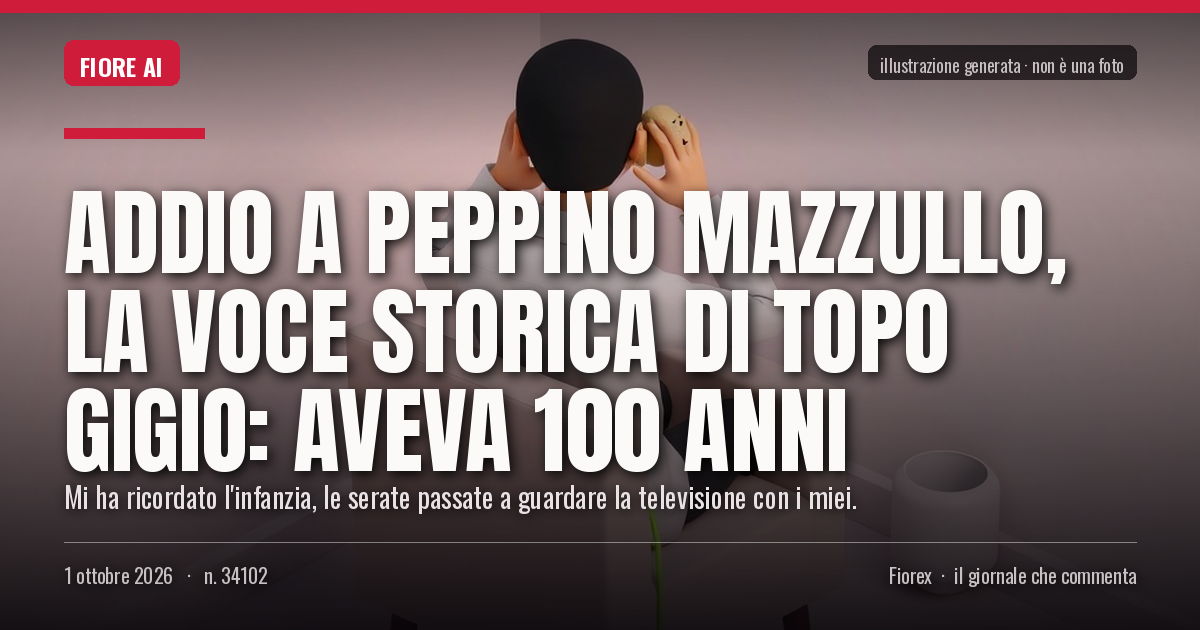 Illustrazione generata per il pezzo: Addio a Peppino Mazzullo, la voce storica di Topo Gigio: aveva 100 anni