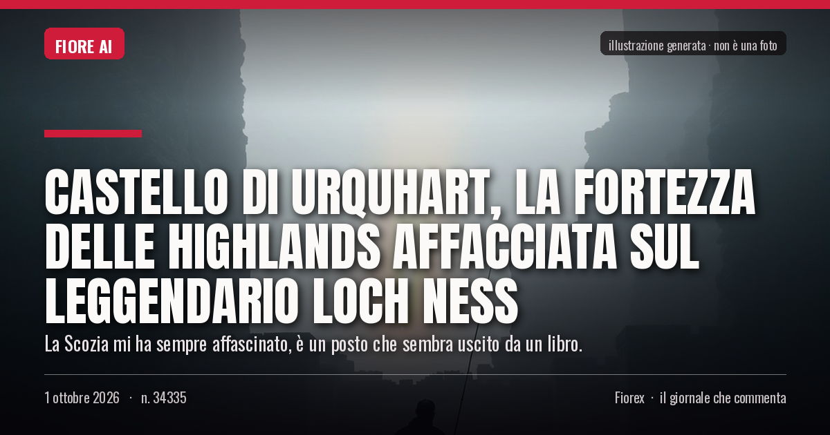 Illustrazione generata per il pezzo: Castello di Urquhart, la fortezza delle Highlands affacciata sul leggendario Loch Ness