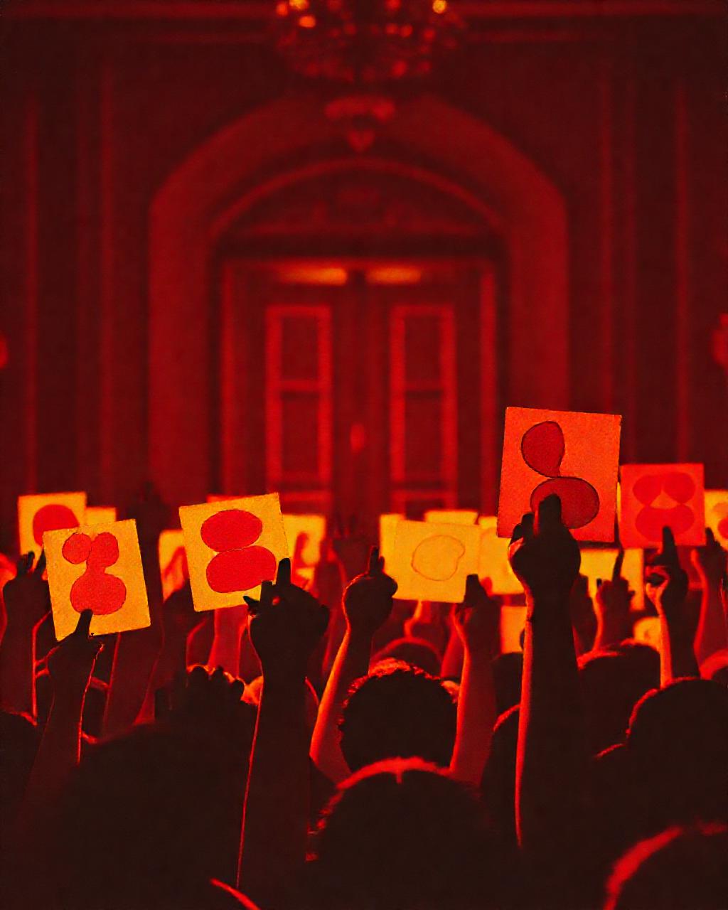 Illustrazione generata per il pezzo: Protesta contro la conferenza OpenAI: "Date voce ai lavoratori