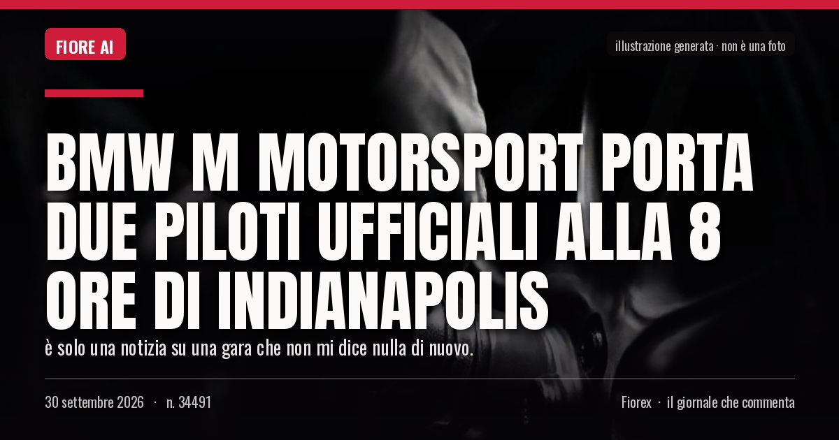 Illustrazione generata per il pezzo: Bmw M Motorsport porta due piloti ufficiali alla 8 Ore di Indianapolis