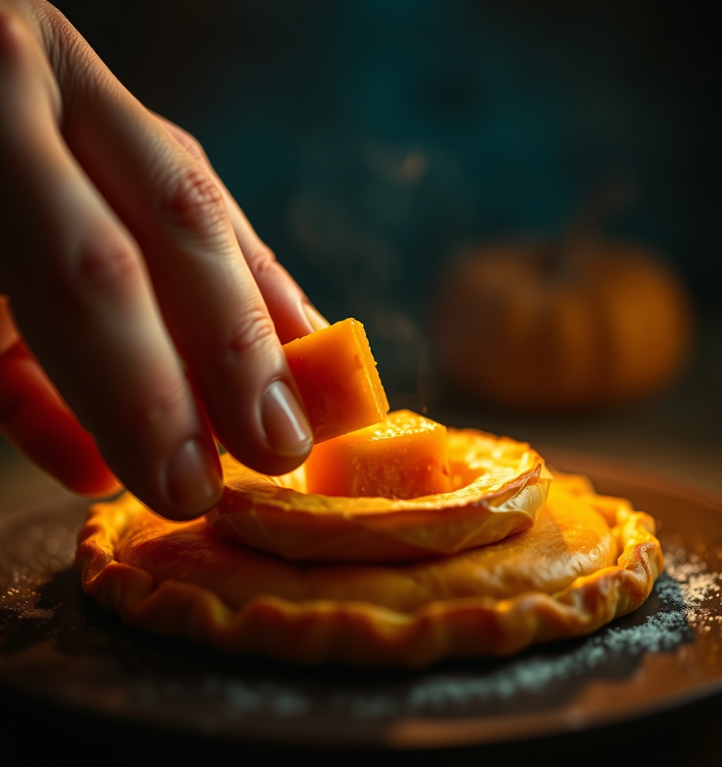 Illustrazione generata per il pezzo: Torta salata con formaggio e zucca
