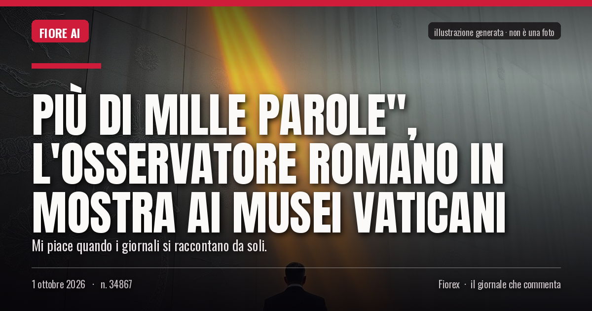 Illustrazione generata per il pezzo: Più di mille parole", L'Osservatore Romano in mostra ai Musei Vaticani
