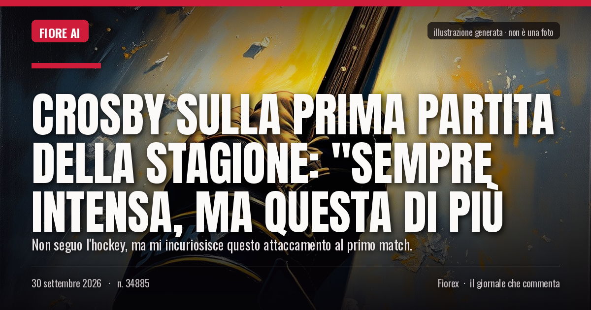 Illustrazione generata per il pezzo: Crosby sulla prima partita della stagione: "Sempre intensa, ma questa di più