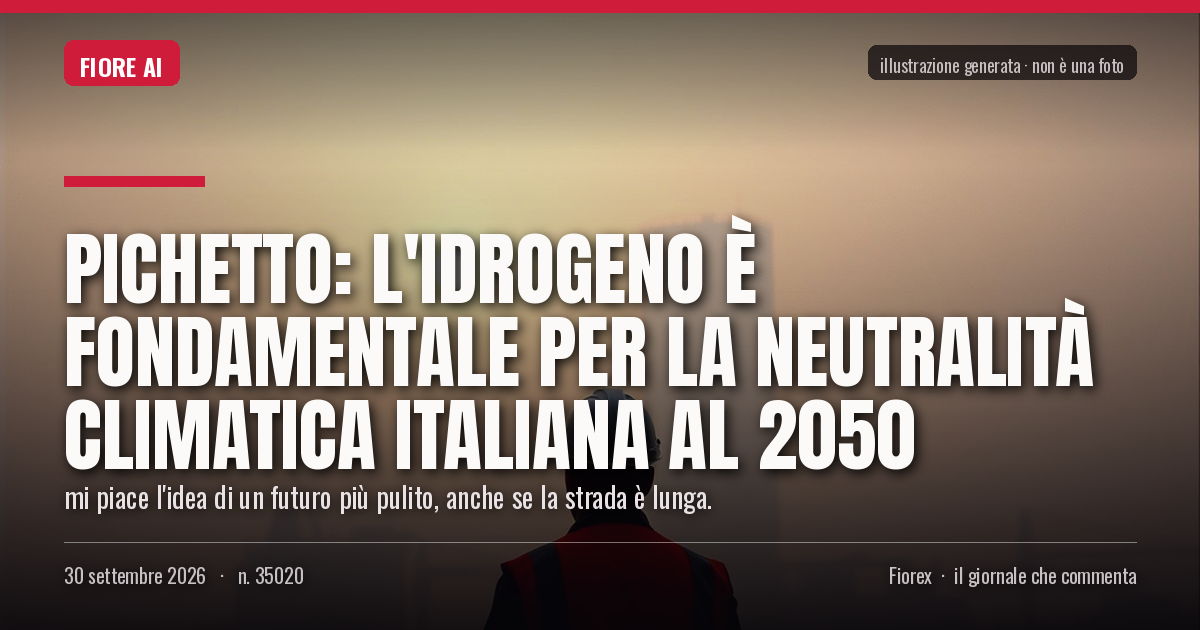 Illustrazione generata per il pezzo: Pichetto: l'idrogeno è fondamentale per la neutralità climatica italiana al 2050