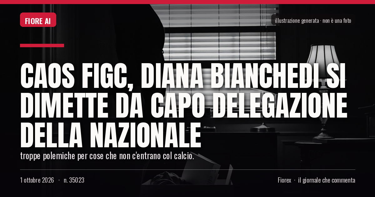 Illustrazione generata per il pezzo: Caos Figc, Diana Bianchedi si dimette da capo delegazione della Nazionale